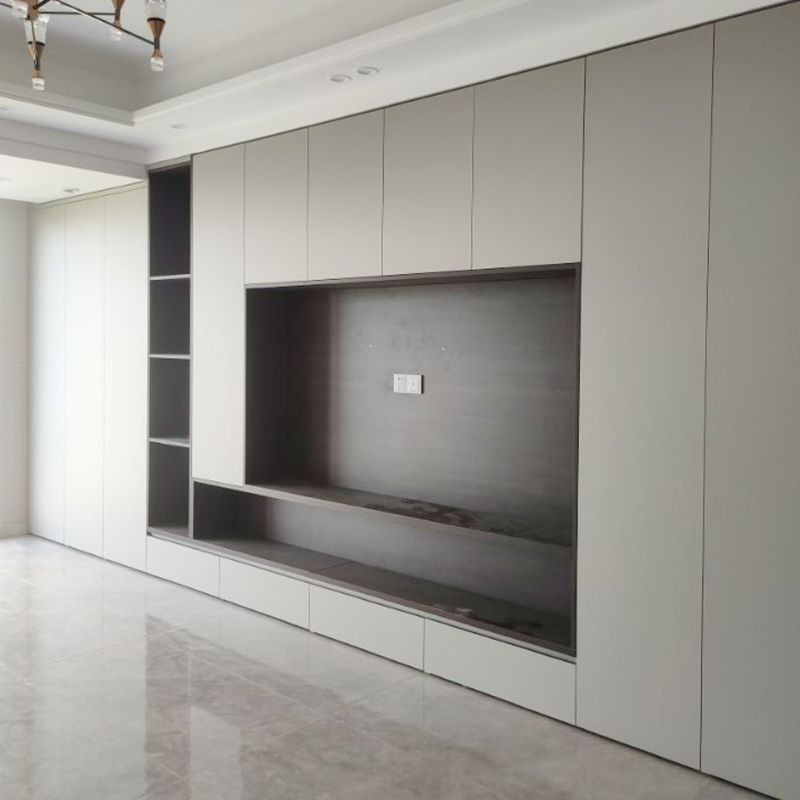 全屋定制滿墻電視柜收納現代簡約入戶大容量儲物電視柜